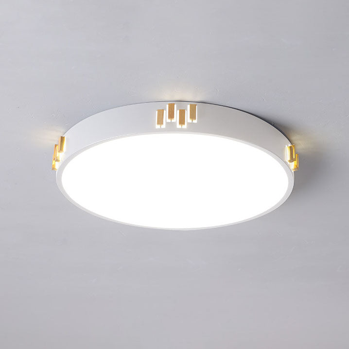 Nordic Simple Round Hollow Wood LED Flush Mount Ceiling Light