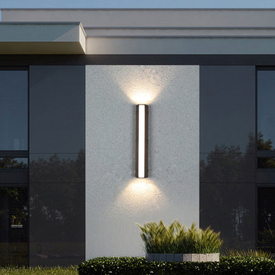 Applique murale extérieure LED lumineuse rectangulaire simple nordique haut et bas 