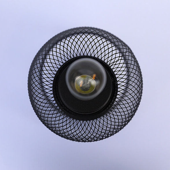 Moderne minimalistische Batterie-Raster-Eisen-Glas 1-Licht Tischlampe 