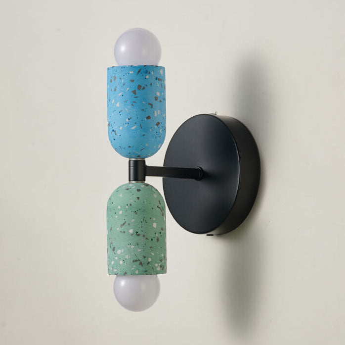 Lampe murale japonaise moderne Wabi-Sabi en fer et ciment à 2 lumières 