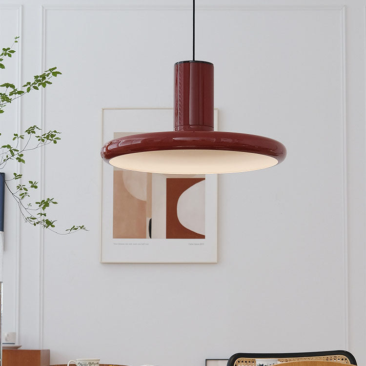 Nordic UFO Red Frisbee 1-Light Pendant Light