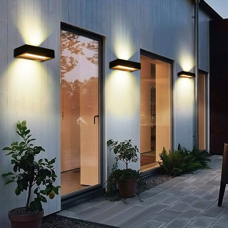 Lámpara de Aplique de Pared LED de Control Remoto Solar de Vidrio de Aleación de Aluminio para Exteriores 