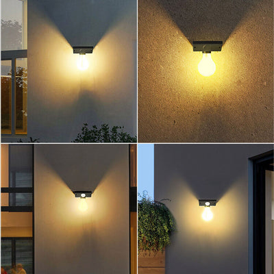 Modern Solar Tungsten Bulb Outdoor Waterproof Body Sensor Garden Wall Sconce Lamp