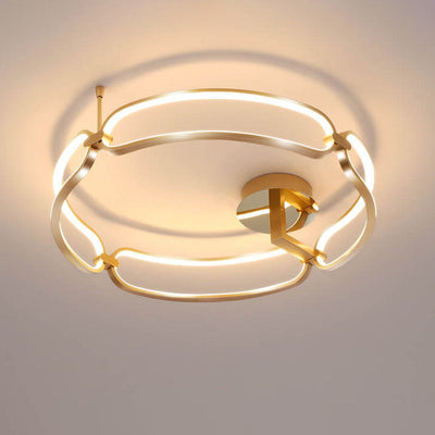 Modern Simple Ring Combination Design LED Semi-Flush Mount Light