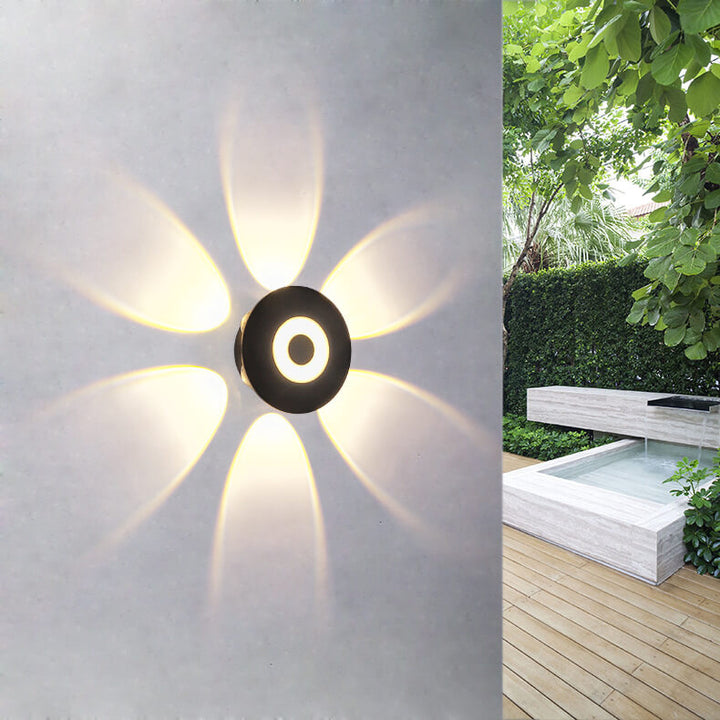 Moderne wasserdichte Scheiben-Petal-Effekt-LED-Außendekorative Wandleuchte 