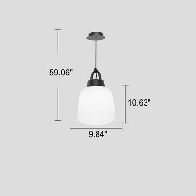 Nordic Classical Pure White Resin Metal 1-Light Pendant Light