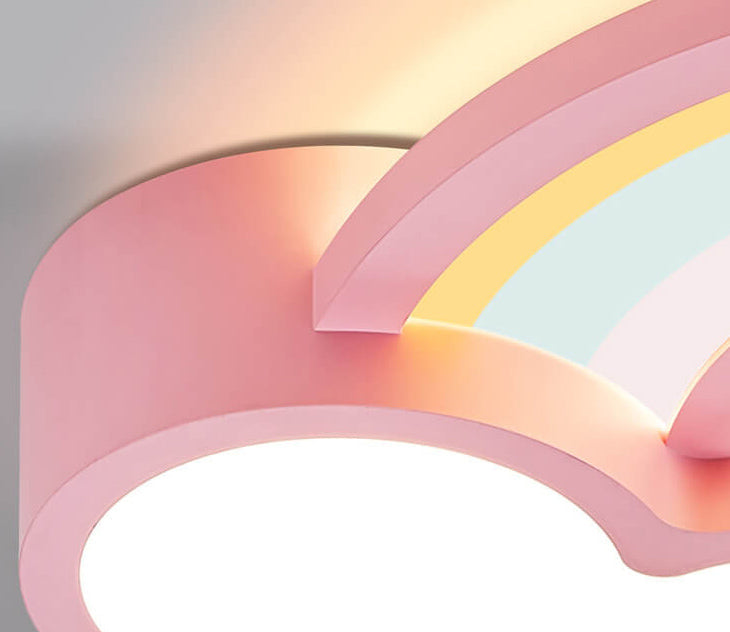 Kinderhaftes Cartoon-Regenbogen-Wolken-Design LED-Deckenleuchte 
