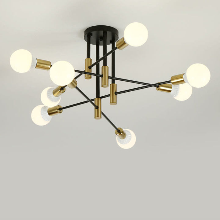 Lustre nordique minimaliste en fer à 4/6/8 lumières pour îlot 