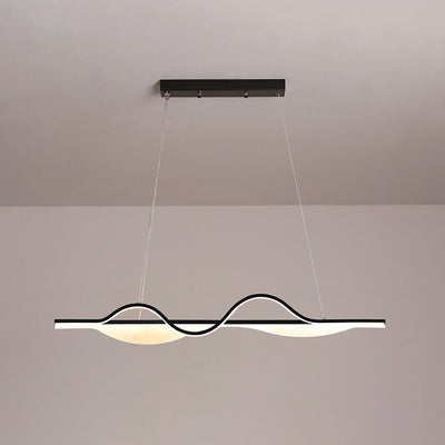 Nordic Minimalist Curved Line Long Island Light LED Chandelier