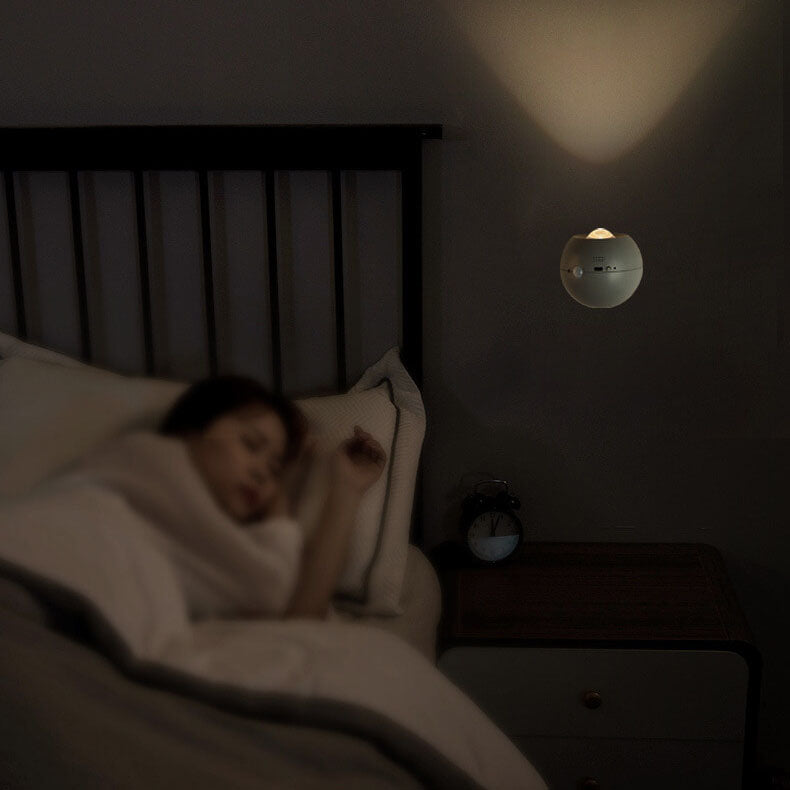 Lampe murale LED à protection oculaire rechargeable ronde et créative avec ventouse magnétique 