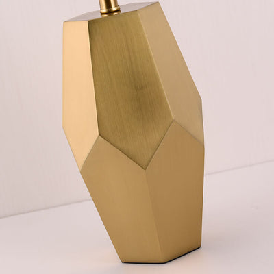 Luxury Art Fabric Metal Geometric Base 1-Light Table Lamp