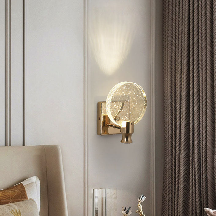 Moderne Luxus Runde Blasen Kristall Aluminium Eisen LED Wandleuchte für Wohnzimmer 
