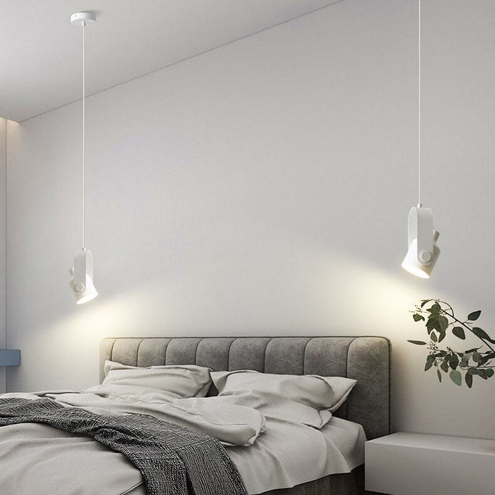 Zeitgenössische skandinavische zylindrische Holz-Eisen 1-Licht Pendelleuchte für Schlafzimmer 