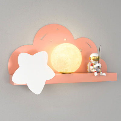 Childlike Creative Moon Astronaut Design LED Wall Sconce Lamp