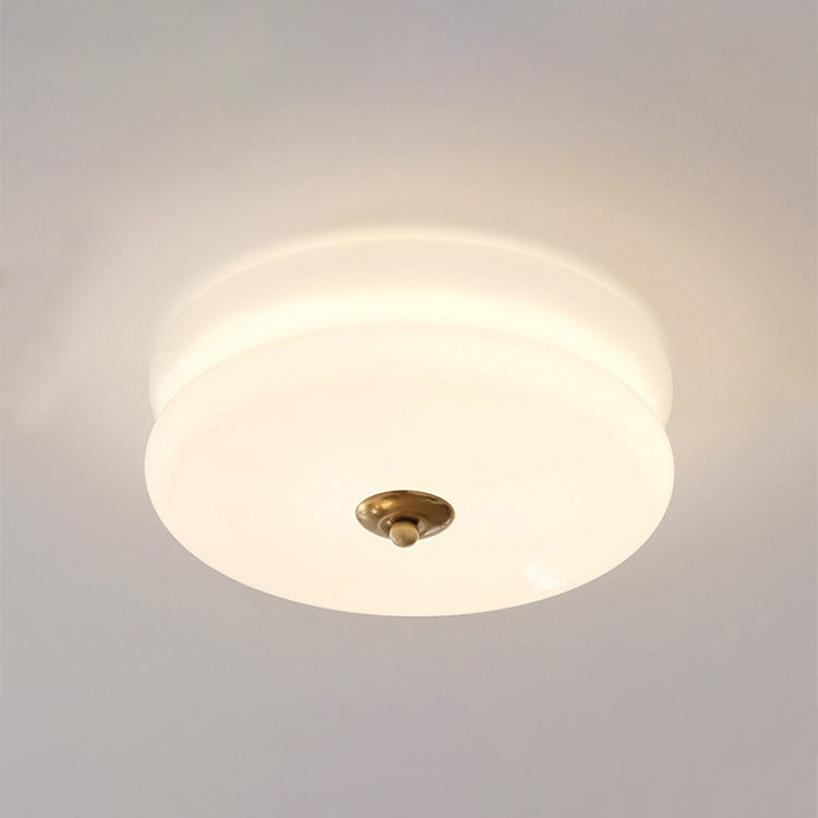 Luz de techo LED empotrada con pantalla de vidrio cilíndrica de simplicidad moderna para sala de estar 
