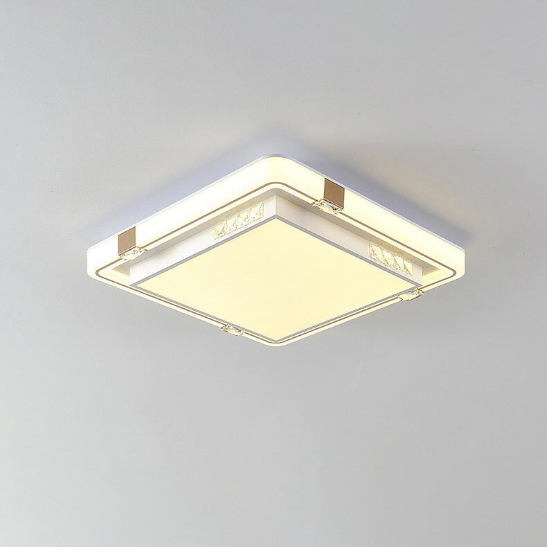 Modern Luxury Rectangular/Square/Round Crystal Decorative LED Flush Mount Ceiling Light