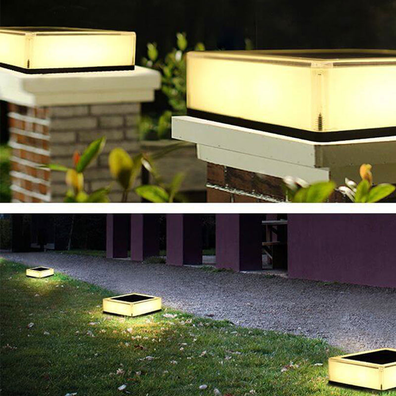 Modernes Solar-RGB-Quadratpfosten-Scheinwerfer-Garten-Landschaftslicht im Freien 