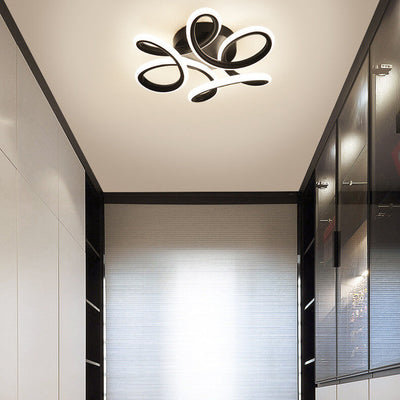 Simple Curved Flower LED Semi-Flush Mount Ceiling Light