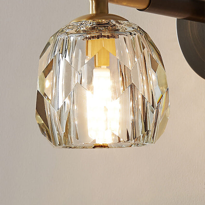 Toda la lámpara de aplique de pared de lujo de cristal de cobre de 1/2 luces 