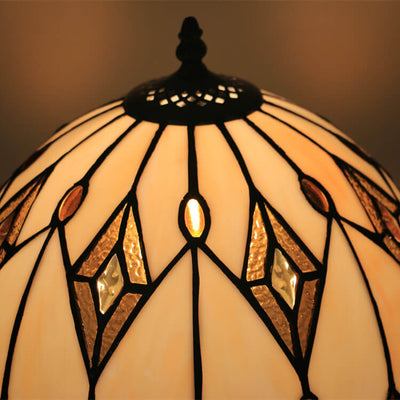 Lampe de Table à 1 Lumière en Verre Tiffany Baroque Gems Dome 