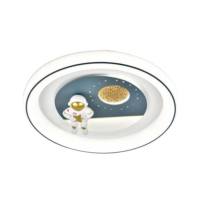 Childlike Eye Protection Cartoon Space Villain LED Flush Mount Light