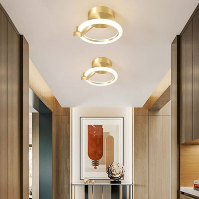 Modern Light Luxury Square Round Acrylic LED Semi-Flush Mount Ceiling Light