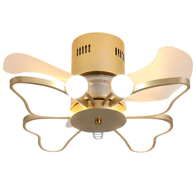 Nordic Creative Butterfly Shape LED Semi-Flush Mount Ceiling Fan Light