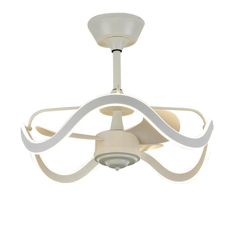 Lumière de ventilateur de plafond silencieux à tiges descendantes circulaires inversées de luxe moderne 