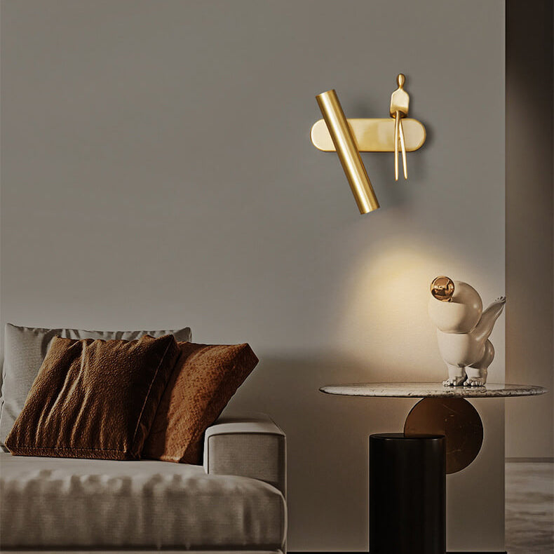 Nordic Simple Golden Man Decorative Slim Design LED Wall Sconce Lamp