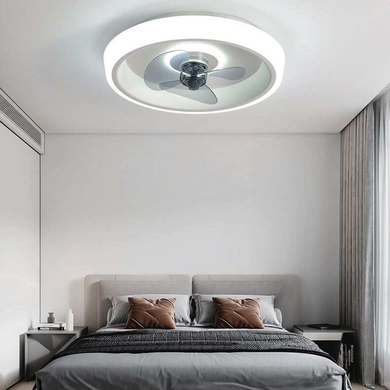 Einfacher moderner Acryl-Leichtgewicht-LED-Deckenventilator mit Licht 