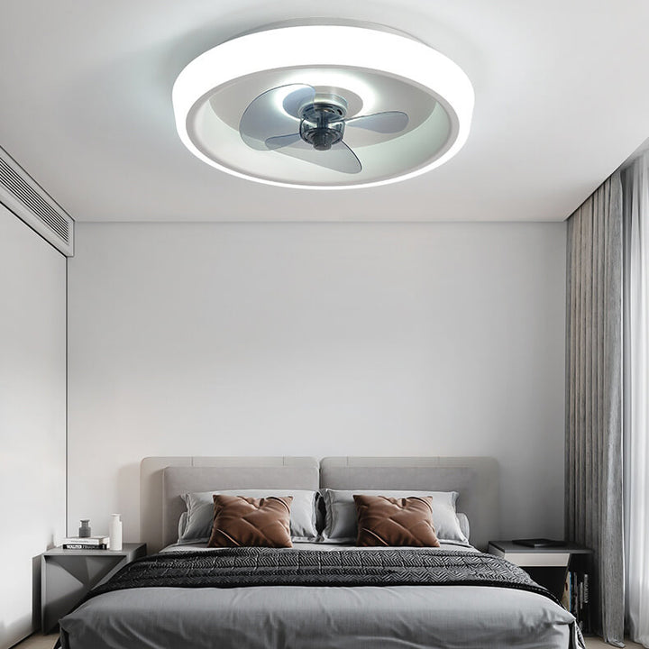 Einfacher moderner Acryl-Leichtgewicht-LED-Deckenventilator mit Licht 