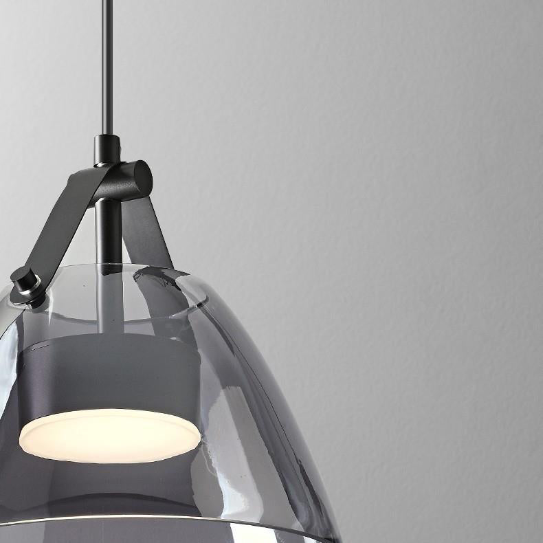 Contemporary Scandinavian Glass Conical Shade LED Island Light Chandelier For Dining Room