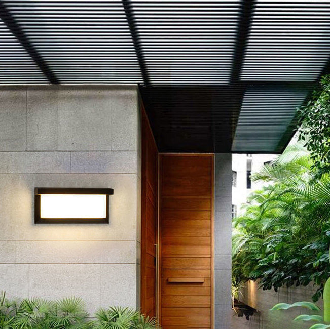Moderne rechteckige LED-Sensor-wasserdichte Wandleuchte für den Außenbereich 
