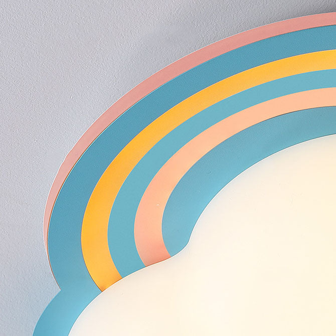 Modern Rainbow Clouds LED Kids Flush Mount Ceiling Light