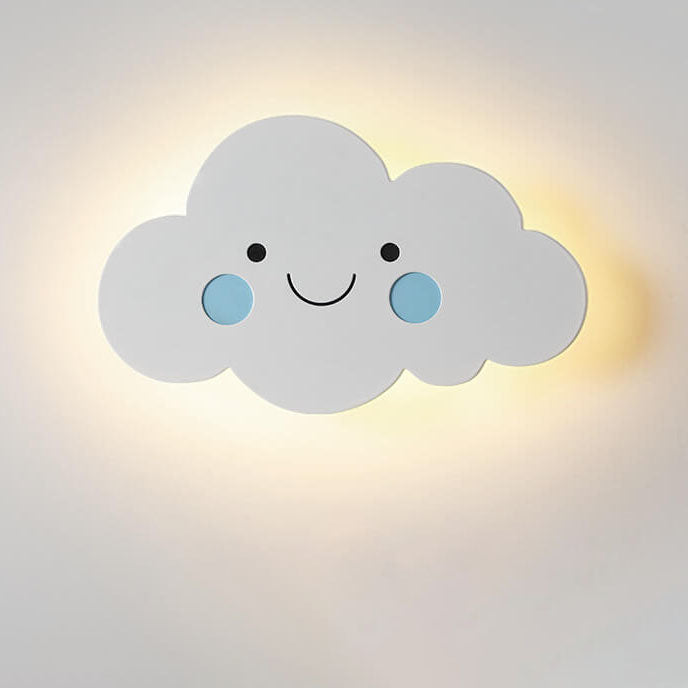 Nordic Creative Clouds Iron Emoji LED Kids Wall Sconce Lamp