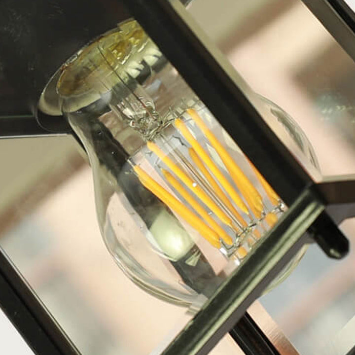 Simple American Square Glass Aluminum 1-Light Outdoor Waterproof Pendant Light