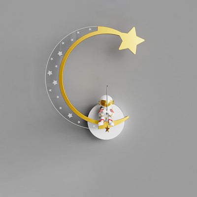 Kreative Cartoon Astronaut Star Moon Kids LED Wandleuchte Lampe