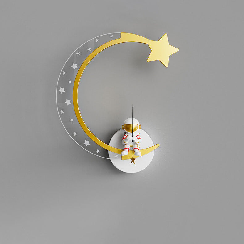 Creative Cartoon Astronaut Star Moon Kids LED Wall Sconce Lamp