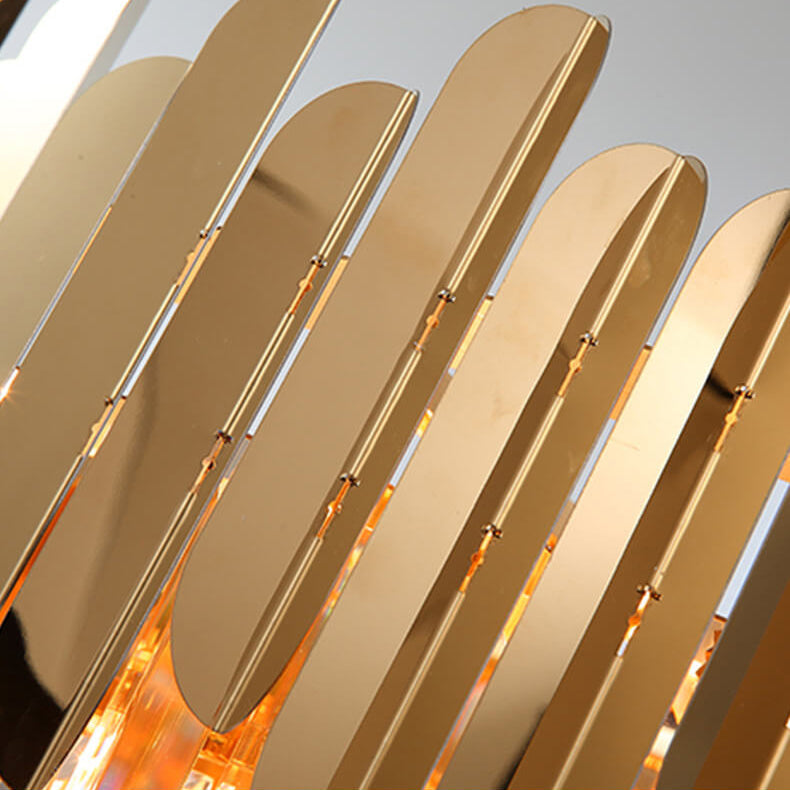 Lampe de Table à 1 Lumière en Cristal et Acier Inoxydable Doré Européen 
