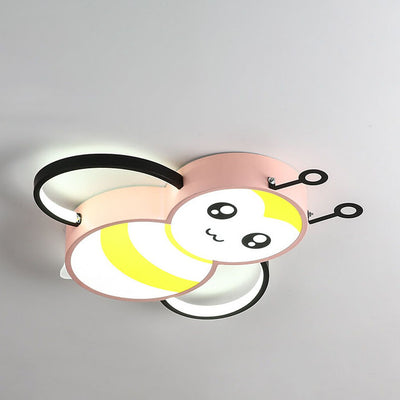 Cartoon Creative Bees Acrylic Iron LED Flush Mount Ceiling Light