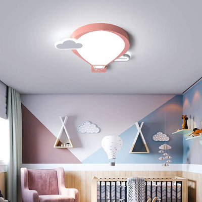 Cartoon Hot Air Balloon Kid LED Flush Mount Ceiling Light