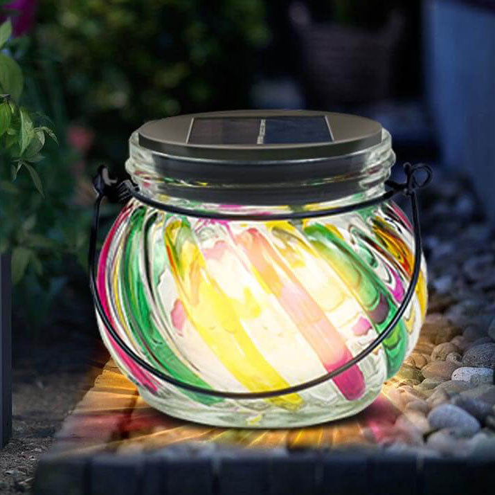 Bocal Arc-en-ciel Solaire Extérieur Étanche Décoratif pour Chemin de Patio 