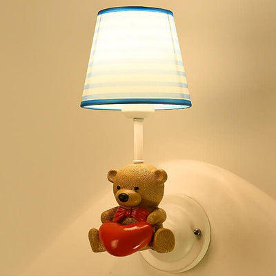 Cartoon Creative Fabric Resin 1-Light Wall Sconce Lamp