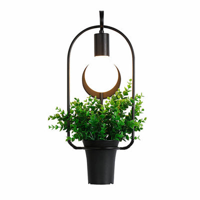 Nordic Creative Plant Potted Iron 1-Light Wall Sconce Lamp