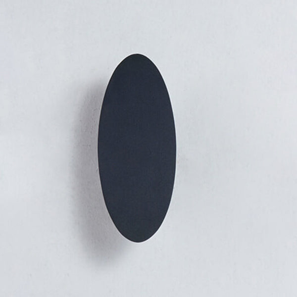 Lámpara de Aplique de Pared Impermeable LED para Exterior de Aluminio de Forma Oval Simple y Plana 