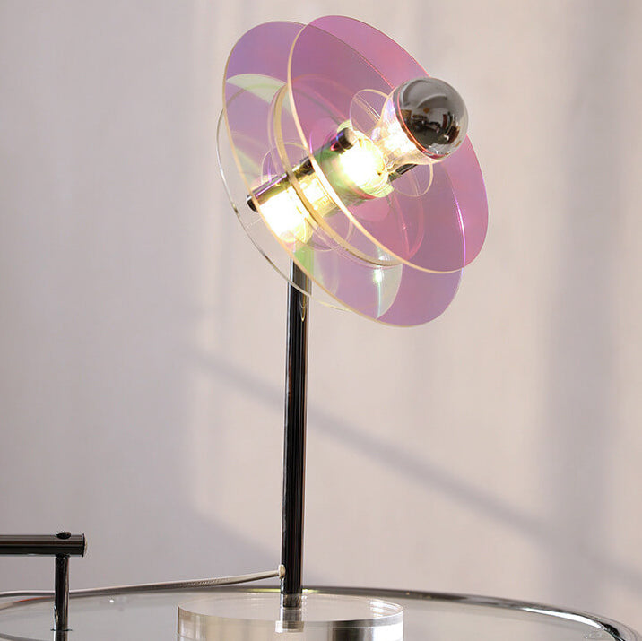 Diseño de platillo espacial moderno de acrílico lámpara de mesa de 1 luz 