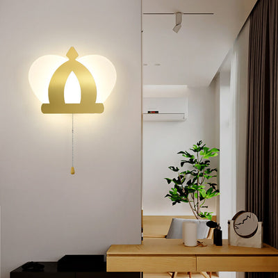 Modern Minimalist Golden Crown Acrylic LED Wall Sconce Lamp