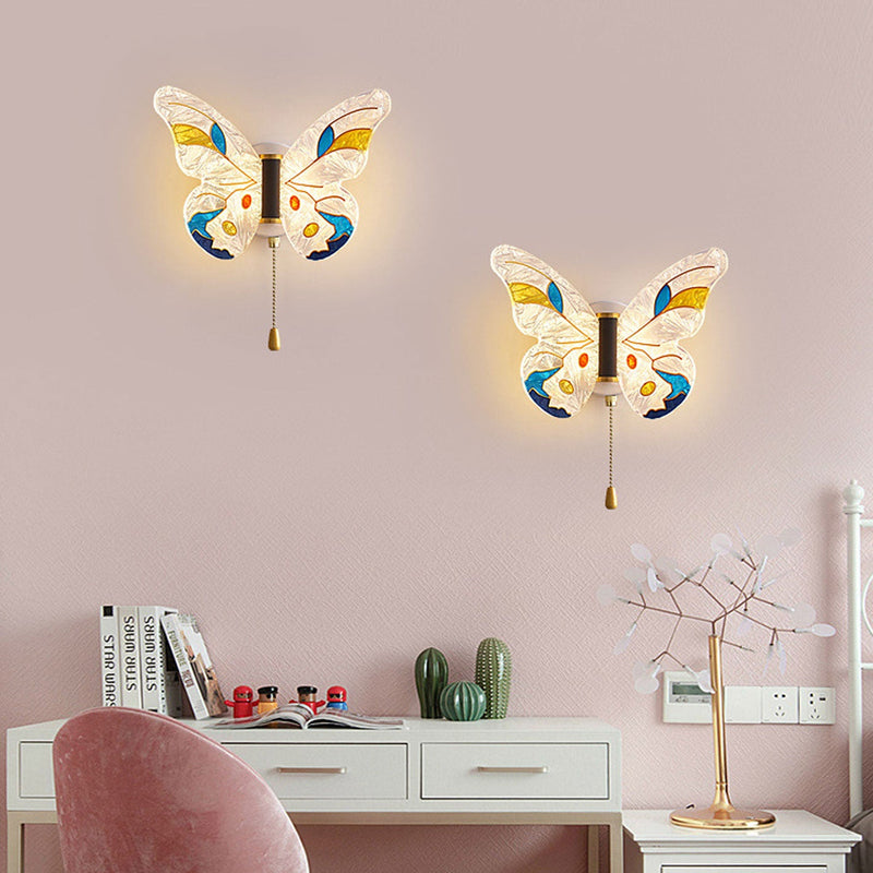 Nordic Creative Enamel Butterfly LED Wall Sconce Lamp