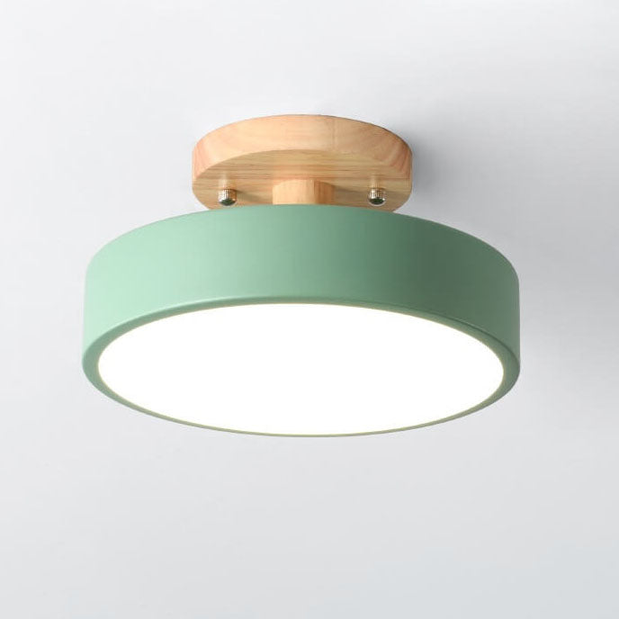 Nordic Log Round LED Semi-Flush Mount Ceiling Light