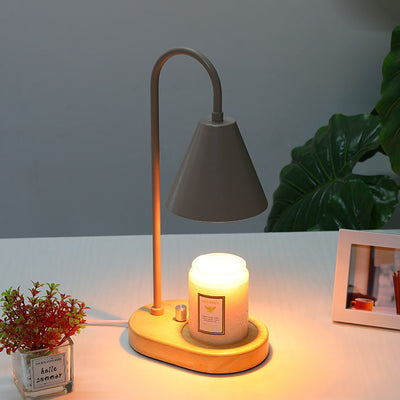 Vintage European Hardware Cone Wood 1-Light Dimming Melting Wax Table Lamp